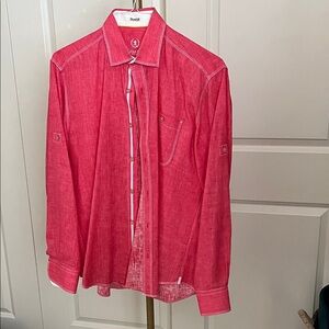 Bugatchi Bold Red Long Sleeve Shirt